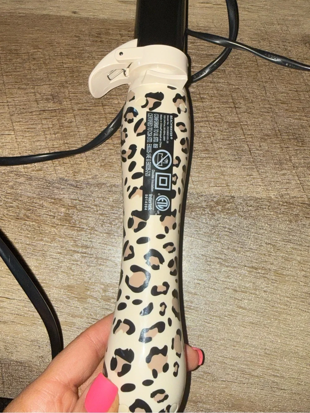 The Beachwaver Co. Leopard Print Curling Iron in White and Black